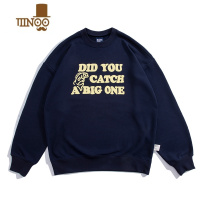 YANXUBellken日系400g廓形印花圆领卫衣简约男女潮牌情侣少年感