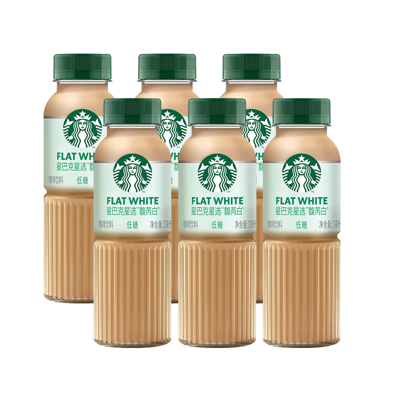 星巴克星选馥芮白即饮咖啡270ml*6瓶低糖瓶装饮料