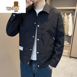 YANXU2023新款薄款翻领夹克男士工装上衣潮流百搭衬衣式外套秋装