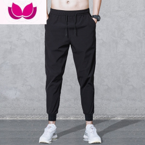 七斓束脚裤男士修身小脚九分冰丝速干哈伦长裤子休闲潮运动卫裤
