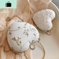 质感小包包2020新款韩版百搭斜挎贝壳包森系仙女蕾丝水桶包NEW LAKE女斜挎包