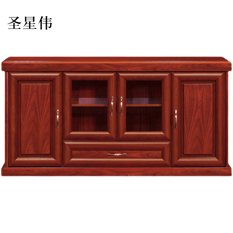 圣星伟胡桃色餐边柜简约茶水柜四门1600*400*800