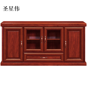 圣星伟胡桃色餐边柜简约茶水柜四门1600*400*800