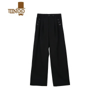 YANXU 小众金属设计感直筒西装长裤男宽松感阔腿拖地休闲裤