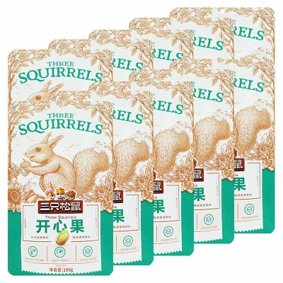 三只松鼠开心果礼盒无漂白坚果炒货干果小吃开心果100g*10袋