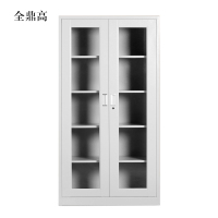 全鼎高钢制档案柜财务凭证柜带锁储物柜铁皮柜书柜通玻对开门文件柜