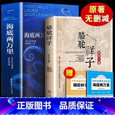 七年级下册赠考点 海底骆驼 [正版]完整无删减海底两万里七年级必读书原著骆驼祥子原著凡尔纳原版全译小学版初中生课外阅读书