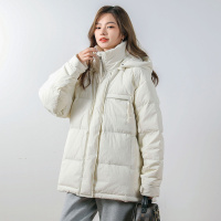 女式平湖面包服连帽可拆卸新款短款羽绒服外套加厚