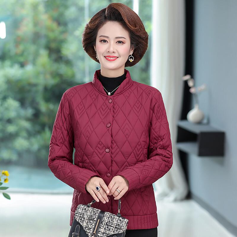 迪鲁奥(DILUAO)40岁50岁妈妈穿的棉服中老年女秋冬装外套2021新款洋气妈妈小时尚