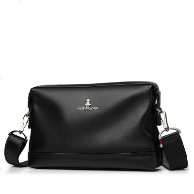 新款男士腰包PU皮手拿包小单包男士斜挎背包简约版黑色