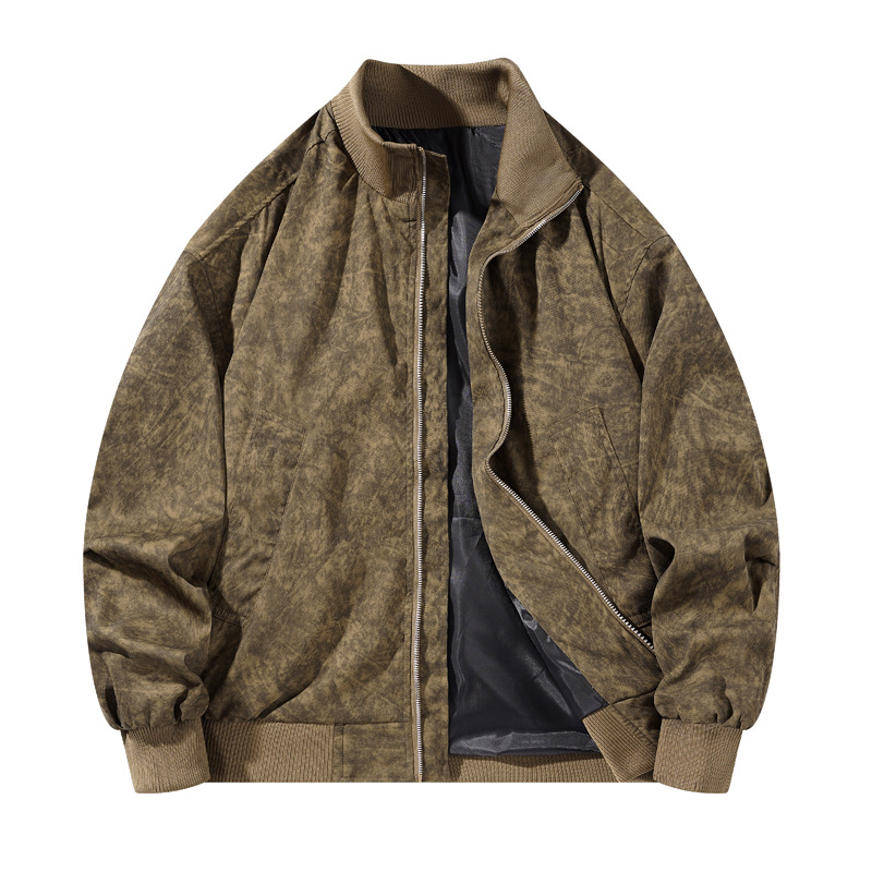 夹克男休闲美式潮牌男装上衣防风立领春秋款新款男女同款百搭外套