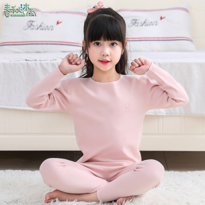 HUAYANGTU无骨舒绒棉儿童内衣套装男童女童睡衣3-16岁小女孩秋衣秋裤棉内衣童