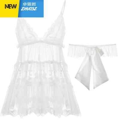 公主风性感睡衣套装女可爱透明蕾丝吊带睡裙情趣骚挑逗诱惑卓思哲