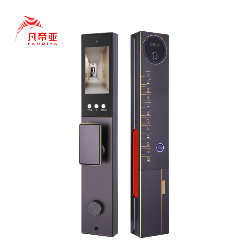 凡帝亚智能锁智能门锁FDY-C40人脸识别远程解锁,视频对讲、电子猫眼、移动侦测、抓拍照片、全自动开锁和上锁