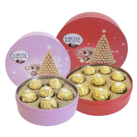 费列罗(FERRERO) 巧克力结婚喜糖散装巧克力榛果威化圆形铁盒装6粒礼盒装结婚送礼
