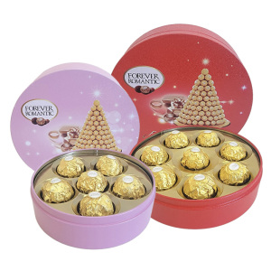 费列罗(FERRERO) 巧克力结婚喜糖散装巧克力榛果威化圆形铁盒装6粒礼盒装结婚送礼