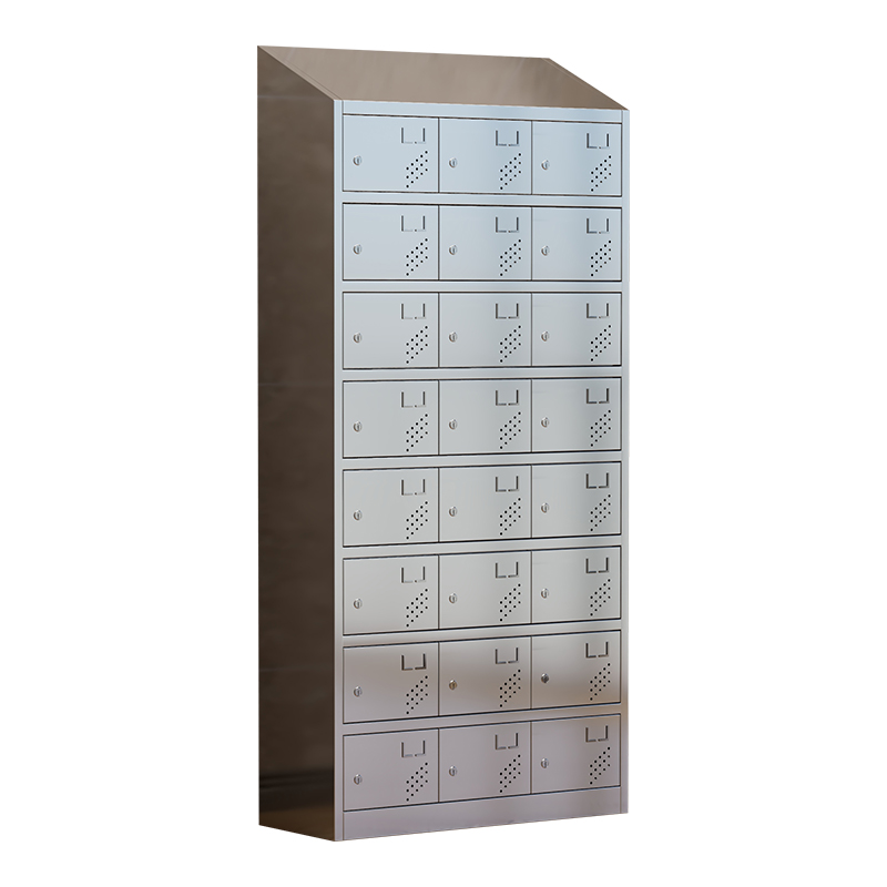 臻远 ZY4111419 201不锈钢斜顶更衣柜员工宿舍储物柜 二十四门更衣柜