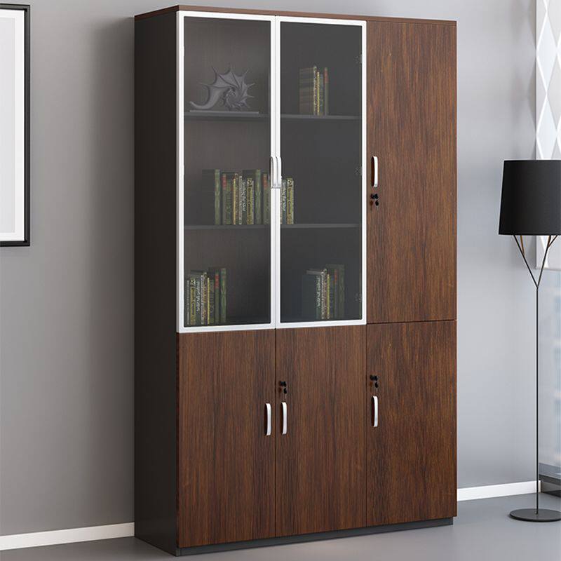 易企采 三门书柜(右) 办公室文件柜隔断储物柜 40*120*200CM 单位:组