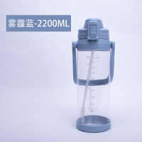 家柏饰(CORATED)大容量吸管杯3000水杯大美杯子2000ml超大1000大号水壶 雾霾蓝-2200ML