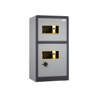 臻远全钢实心防盗保险柜 高100cm双门双层指纹款深空灰色