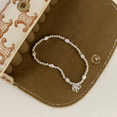 s925纯银蝴蝶结手链轻奢小众精致手串女款高级感送闺蜜手饰潮送女朋友老婆情人节七夕生日礼物