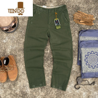 YANXU高端直筒工装休闲裤男宽松厚实秋美式复古做旧破坏碳素潮