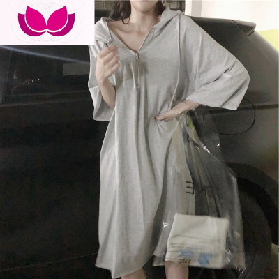 七斓秋装2019年新款风衣外套女过膝连衣裙子超仙女森系甜美法式桔梗裙