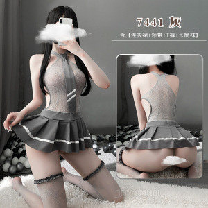 霏慕网衣裙可爱制服套装女式情趣睡衣情趣内衣性感睡衣制服用品女甜酷学妹网衣裙套装7441