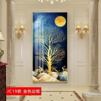 入户玄关装饰晶瓷画风水过道壁画进 jc19(金色边框) 60*120cm晶瓷画(晶瓷工艺+金属框)单幅价格[铝合金边