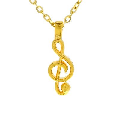 金匠世家硬金音符吊坠
