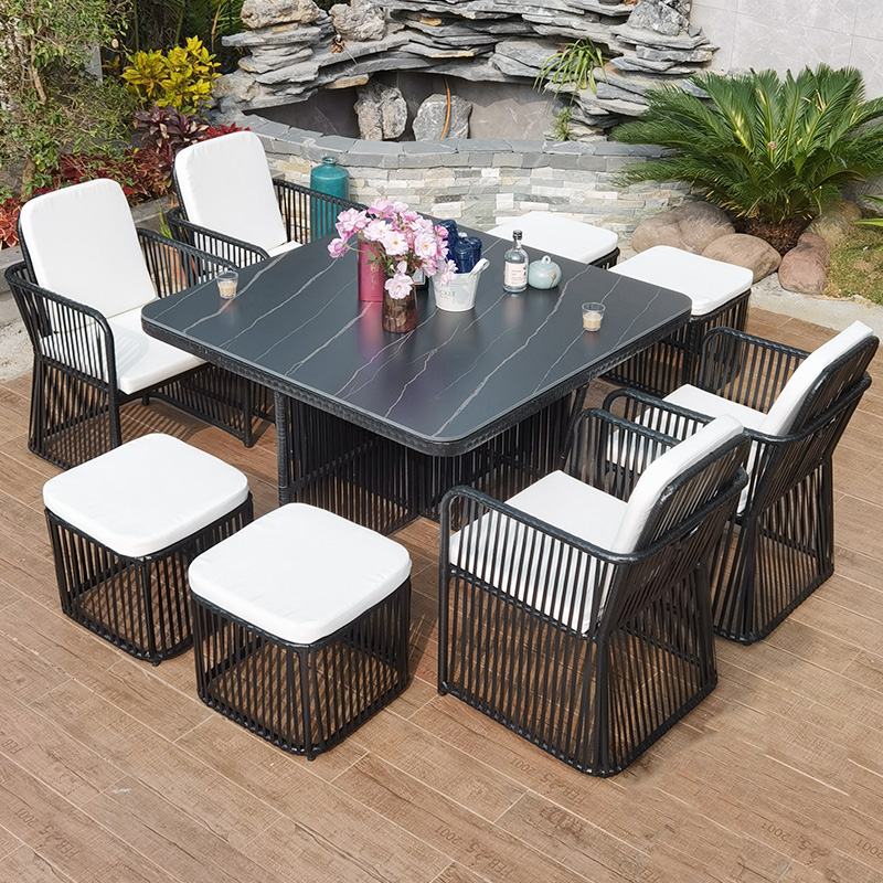 户外桌椅藤椅组合室外庭院花园露天休闲茶几收纳椅阳台三件套