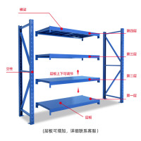机乐堂(JOYROOM) 货架金属储物架置物架 轻型单层承重100kg 120*50*200cm
