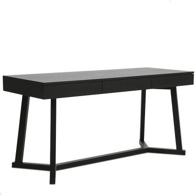 北欧黑色书桌写字台办公桌现代简约书房家具时尚创意工作台写字桌