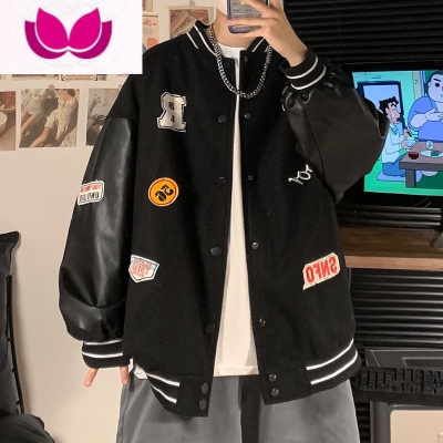 七斓大码300斤棒球服外套男女新款宽松正肩夹克美式学生复古上衣