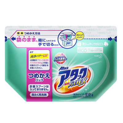 大容量替换装-花王(KAO)日本直采酵素洗衣粉无磷去静电深层护理洁净通用袋装0.81kg