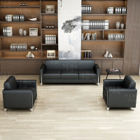 翌嘉 简约办公沙发会客接待洽谈沙发 1+1+3组合