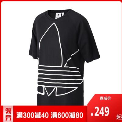 阿迪达斯三叶草男服短袖T恤大LOGO款运动休闲服GE6229