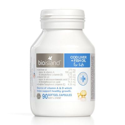 原装进口澳洲Bio Island佰澳朗德孕妇婴幼儿童辅食婴幼儿鳕鱼肝油DHA90粒