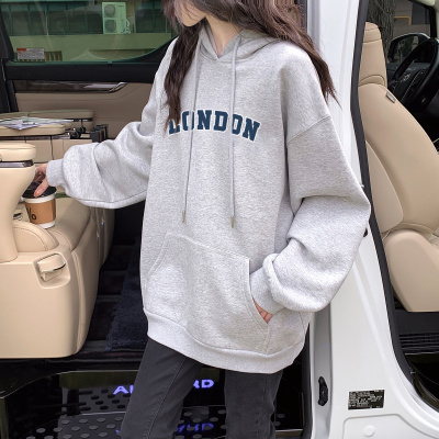 [1折价49.9元,叠加优惠券]唐狮连帽卫衣女春季新款字母印花日系复古上衣韩版宽松百搭