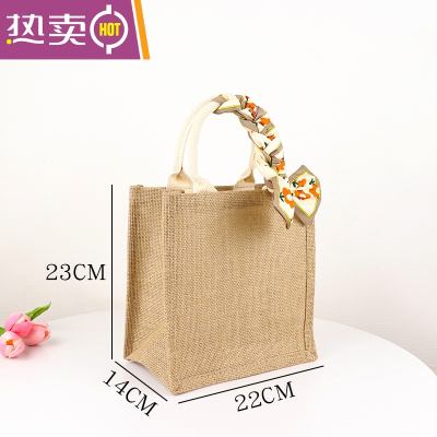 NEWLAKEmuj无印麻布袋diy托特包手拎丝巾手提小红书防水亚麻购物袋包包手提包