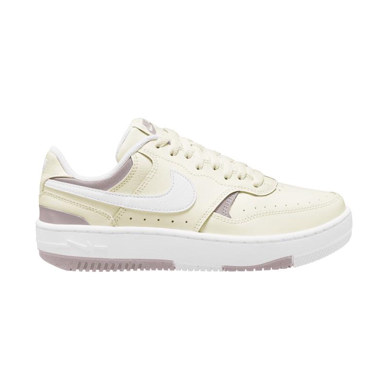 耐克(NIKE)皮革网布拼接复古篮球风休闲板鞋女增高舒适百搭运动鞋