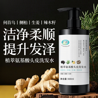 广洋植萃氨基酸头皮洗发水生姜何首乌侧柏男女通用家用洗头膏 500ml*1瓶