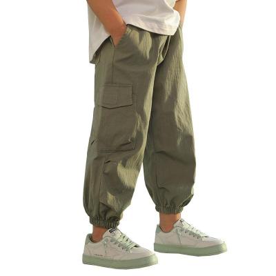 防蚊裤男童棉新款夏季儿童薄款裤子帅气大童工装运动长裤潮莎丞