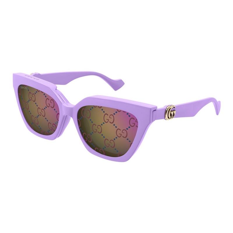 Gucci/古驰太阳眼镜女款紫框渐变透明镜片复古时尚防紫外线