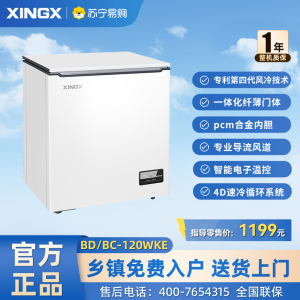 星星(XINGX)120升家用风冷无霜保鲜冰柜 冷藏冷冻转换卧式冷柜 电脑控温节能顶开门BD/BC-120WKE