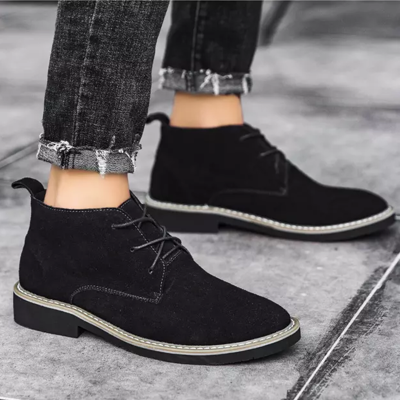 VENTIGA男鞋SX-C515新款真皮男士内增高款切尔西靴马丁靴男士及踝靴短筒靴子磨砂皮男靴