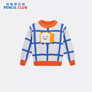 [1件3折]铅笔俱乐部童装2025年秋冬新款男小童毛衣儿童卡通针织衫宝宝圆领毛衫
