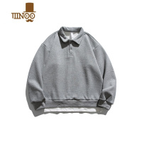 YANXU男士卫衣款polo领假上衣华夫格秋季长袖潮牌秋装翻领