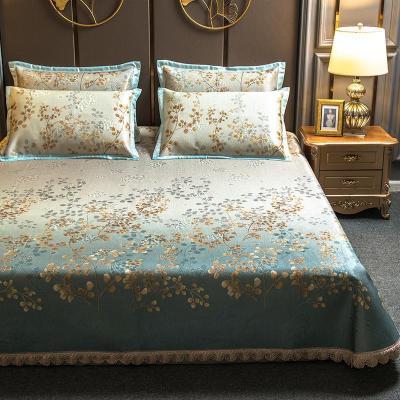 美帮汇床裙空调冰丝凉席三件套可水洗可折叠1.8m床夏季机洗软席1.5米