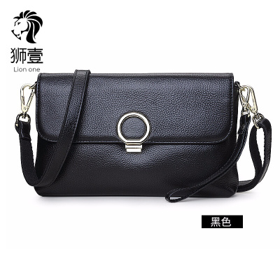 狮壹（Lionone）品牌头层牛皮斜挎小包女式中年单肩包大容量手拿包韩版时尚真皮妈妈包轻奢正品-